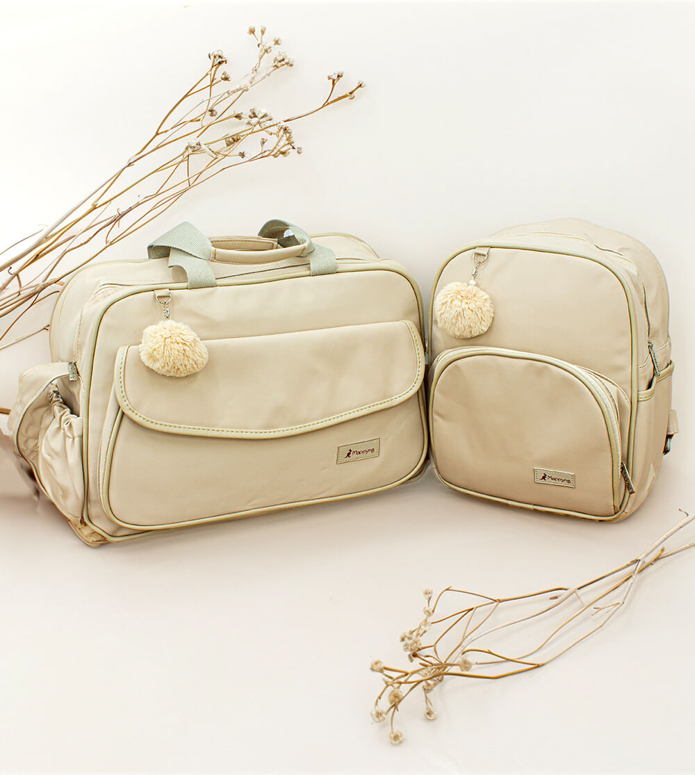 Kit Bolsa/Mochila com Trocador Amsterdam - Marfim