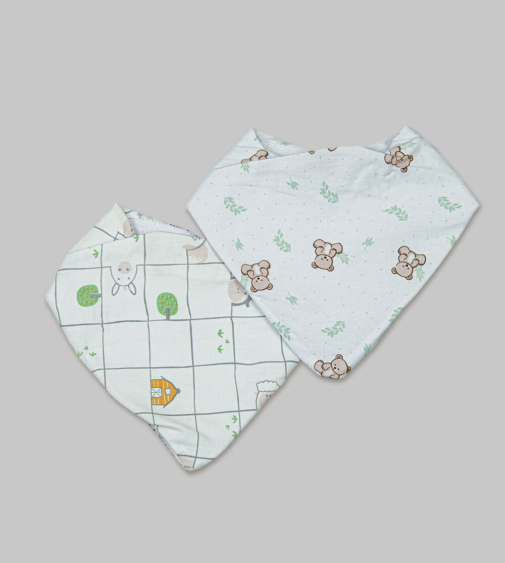 Kit Babador Bandana Ursinho Bolinha com 2 unidades