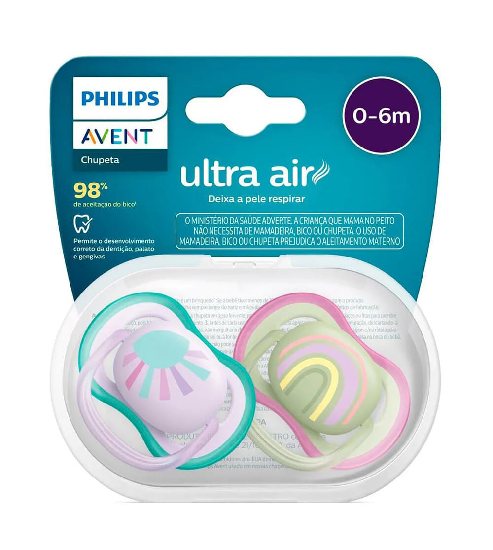 Chupeta Ultra Air 0 à 6m Com 2 Unidades - SCF085/59