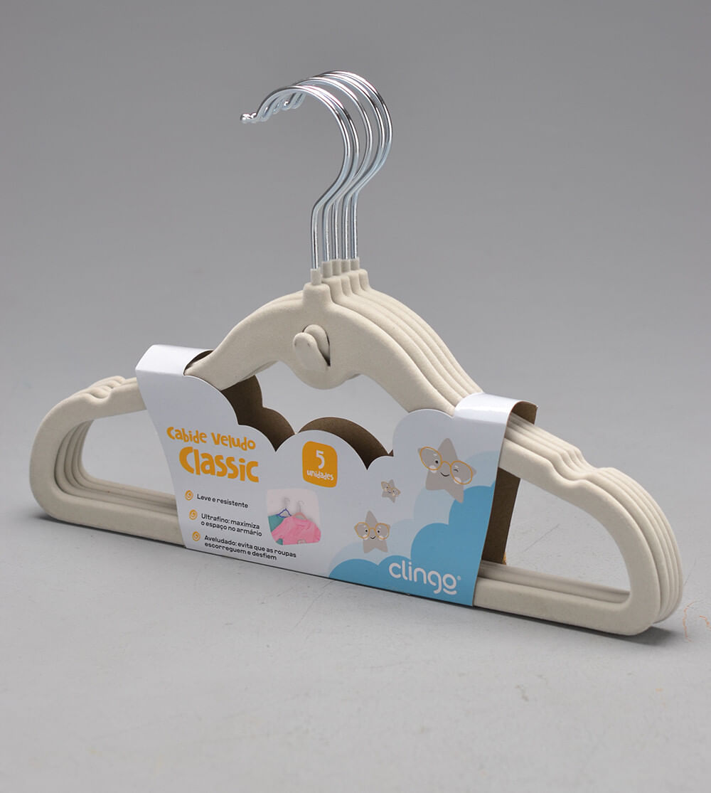 Cabide Veludo Classic Com 5 Unidades