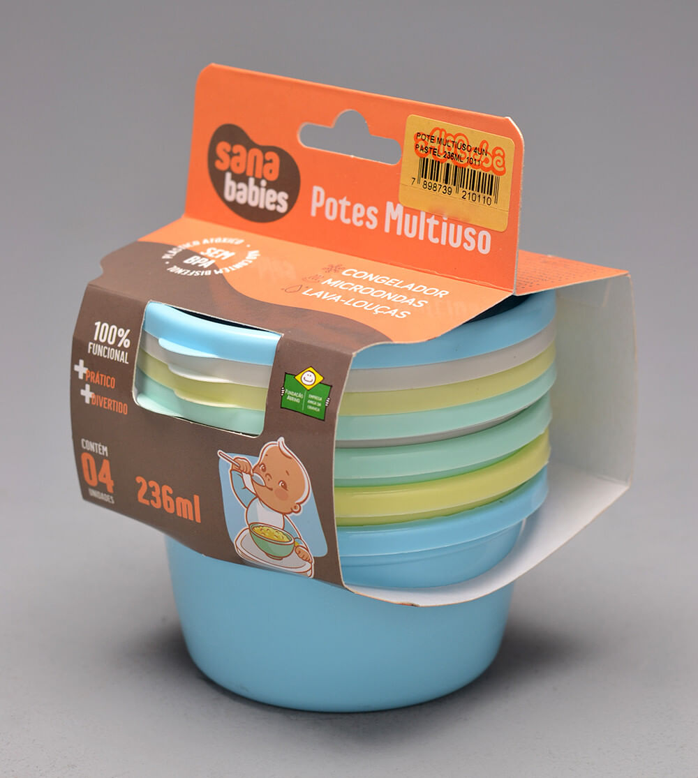 Kit Pote Multiuso 236ml com 4 Unidades   1011
