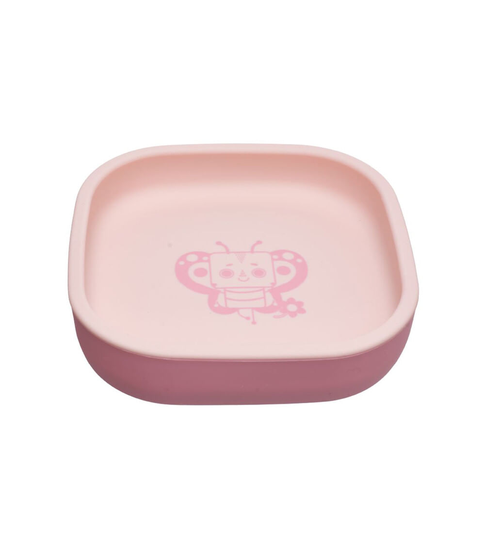 Prato de Silicone com Ventosa 410ml Borboleta Pipa - Kouii