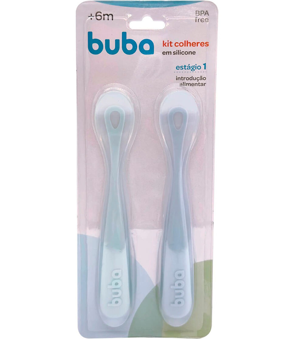 Kit 2 Colheres em Silicone para Introdução Alimentar