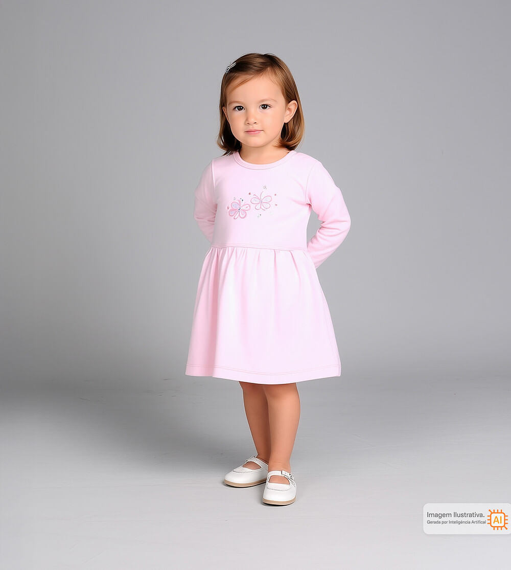 Vestido Manga Longa Borboletinha