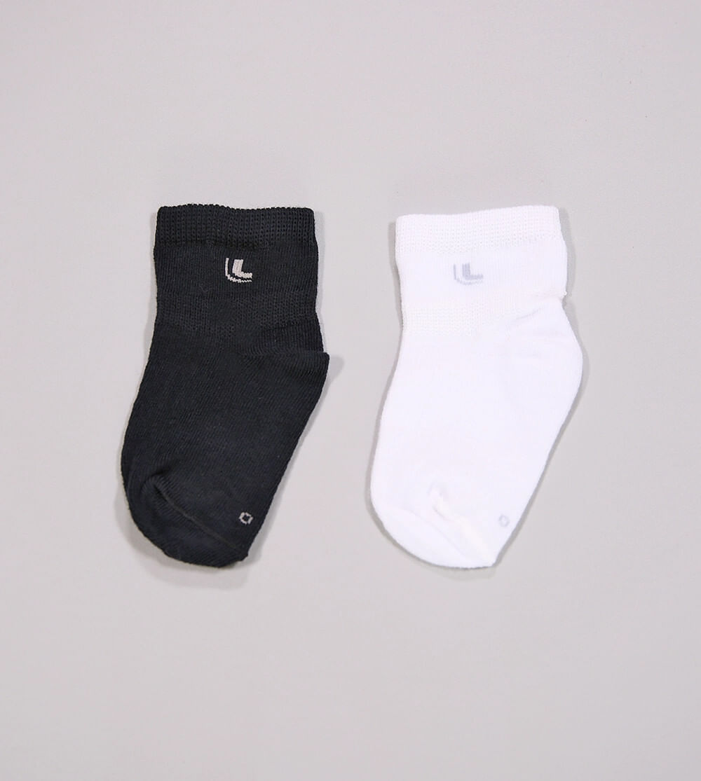 Kit Meia Lisa Baby com 2 unidades