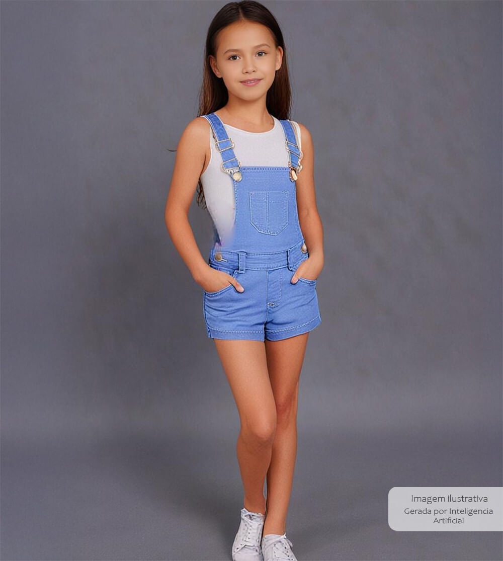 Jardineira Jeans Verão - 651026