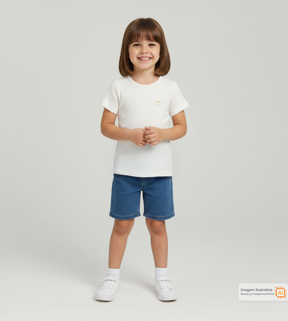 Blusa Básica Canelada Off White