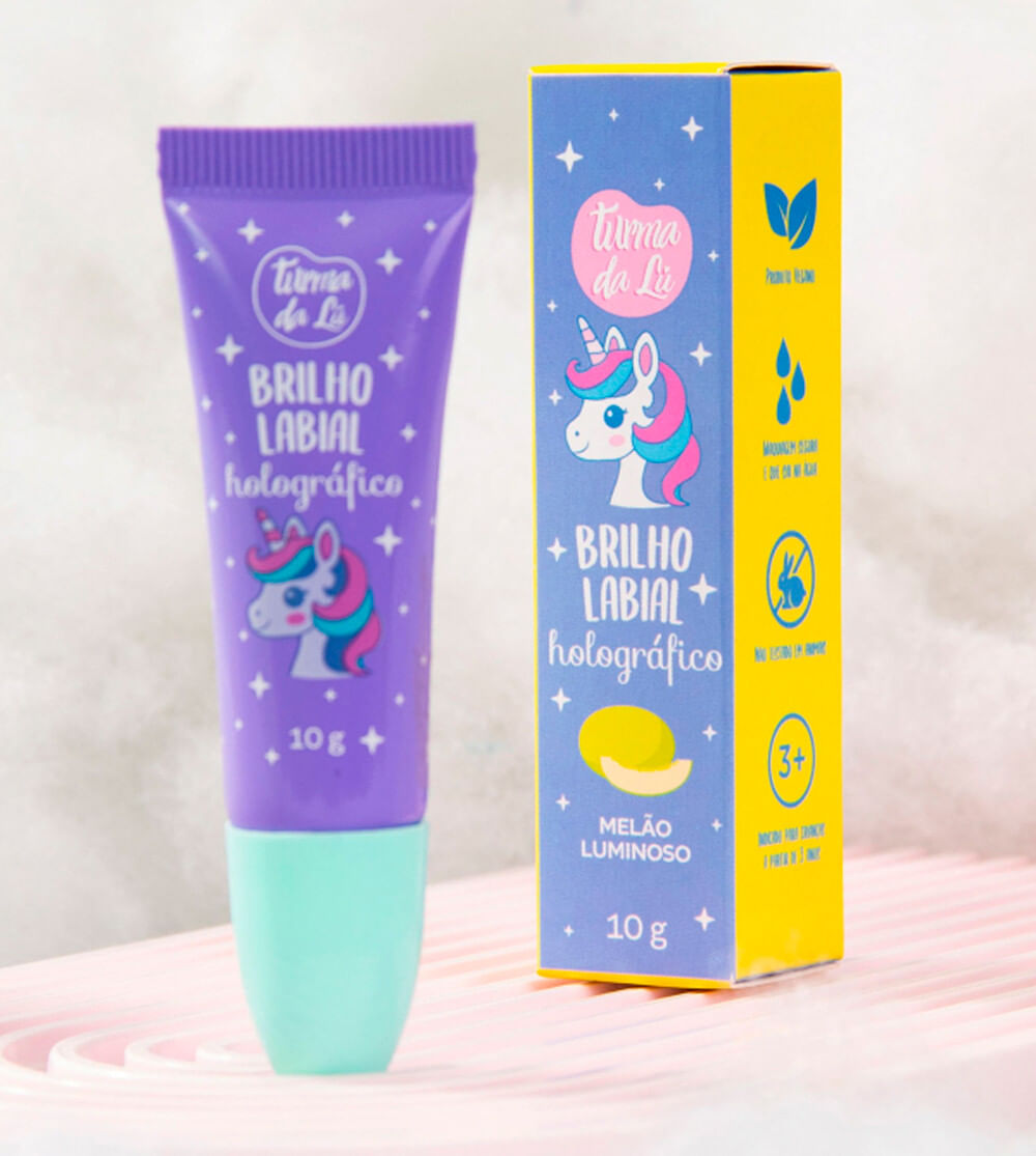 Brilho Labial Holográfico Unicórnio - Melão Luminoso