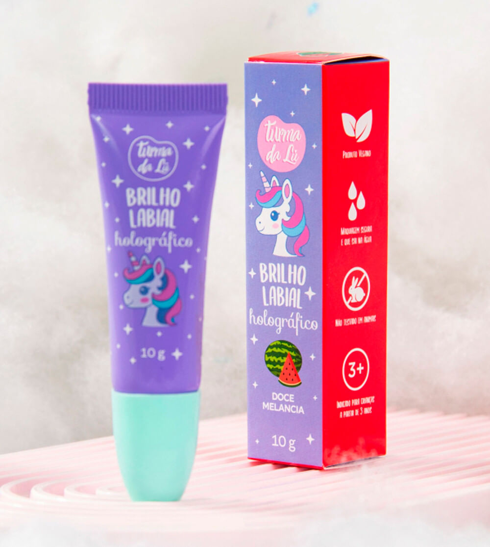 Brilho Labial Holográfico Unicórnio - Doce Melancia