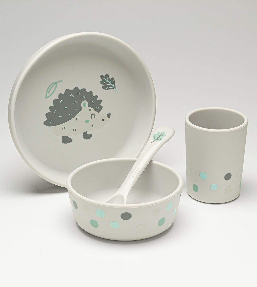 Kit Refeição em Silicone com 4 peças Floresta Twibex