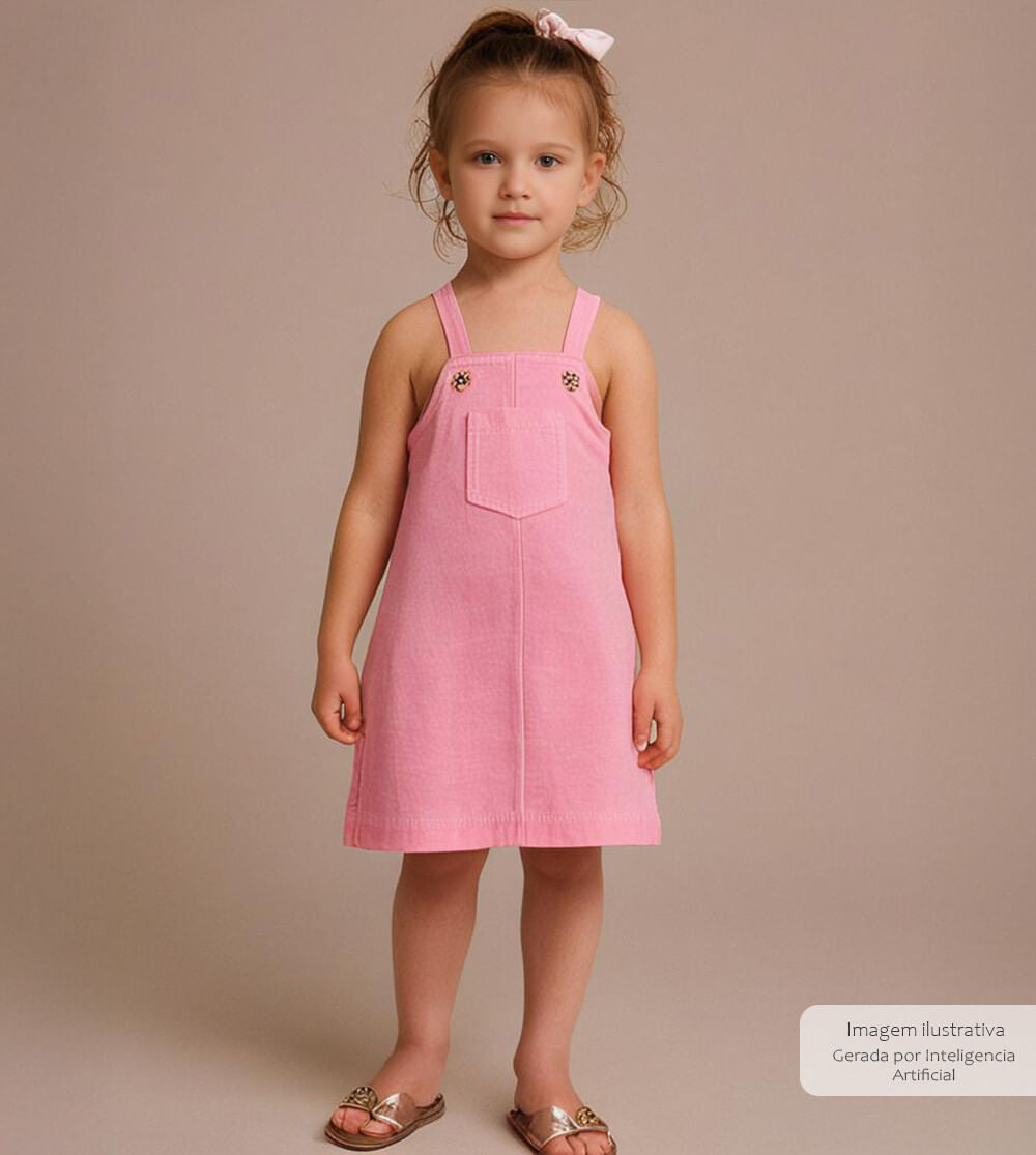 Salopete Pink - 6804 De 1 a 3 anos