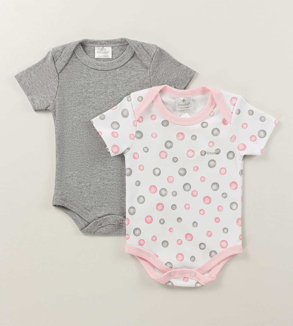 Kit Body Bolinhas Rosa com 2 unidades
