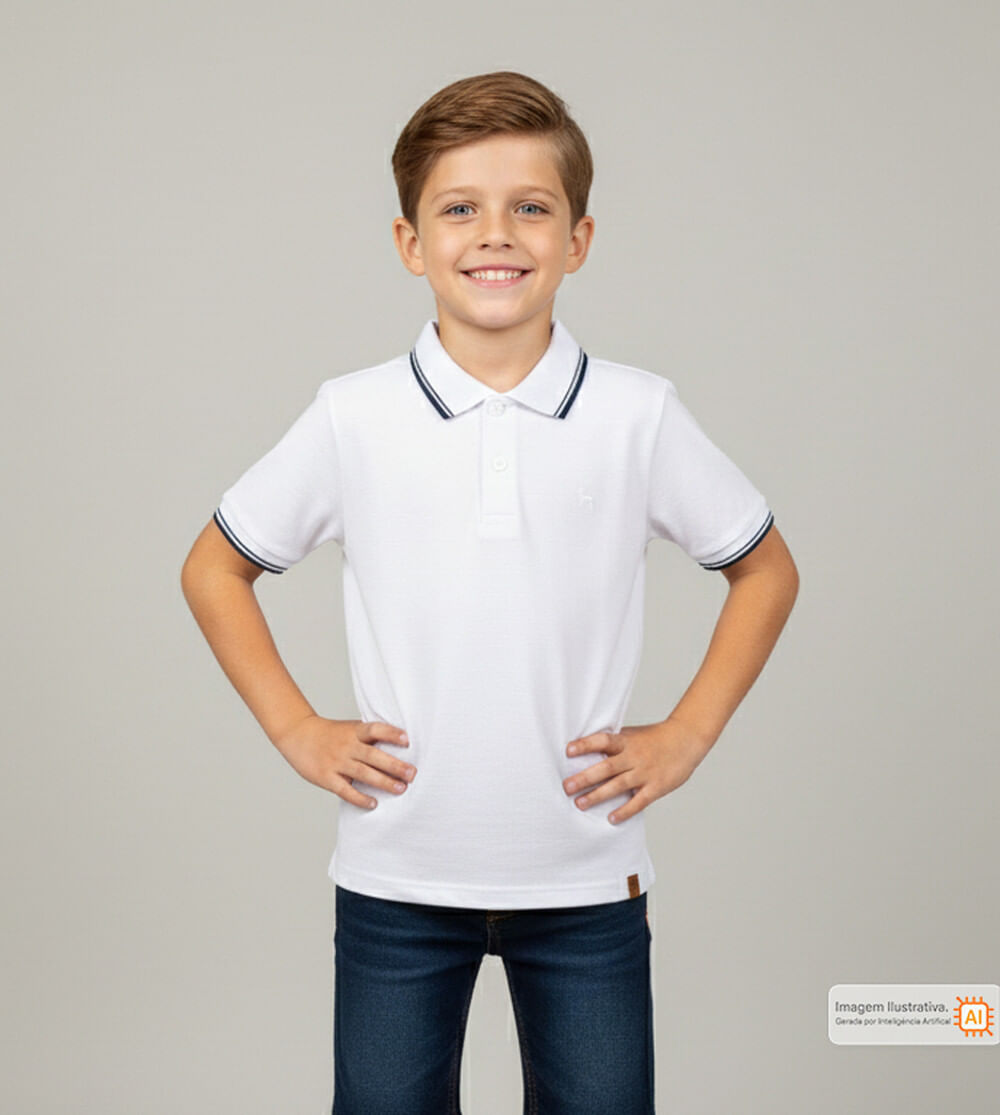 Camiseta Polo Basic Branca