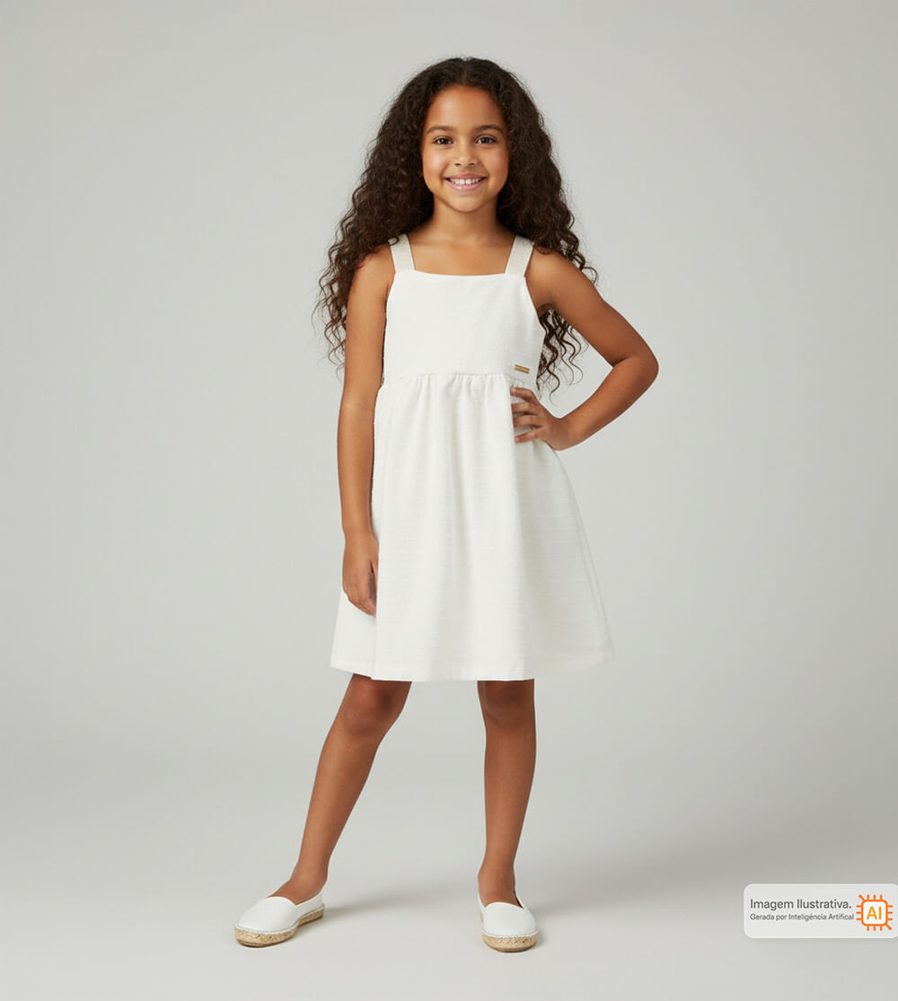 Vestido Brilho Delicado Off White