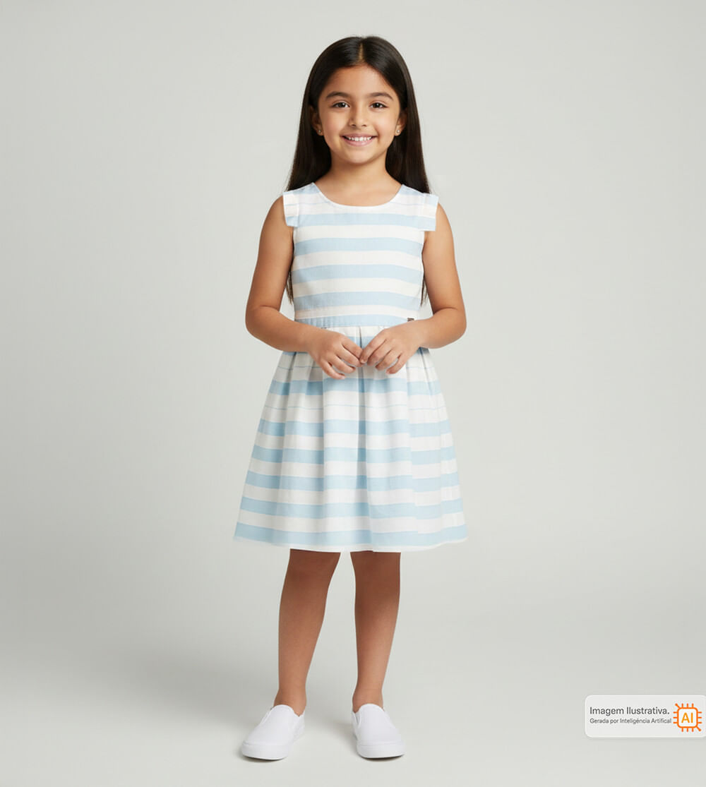 Vestido Listras Azuis