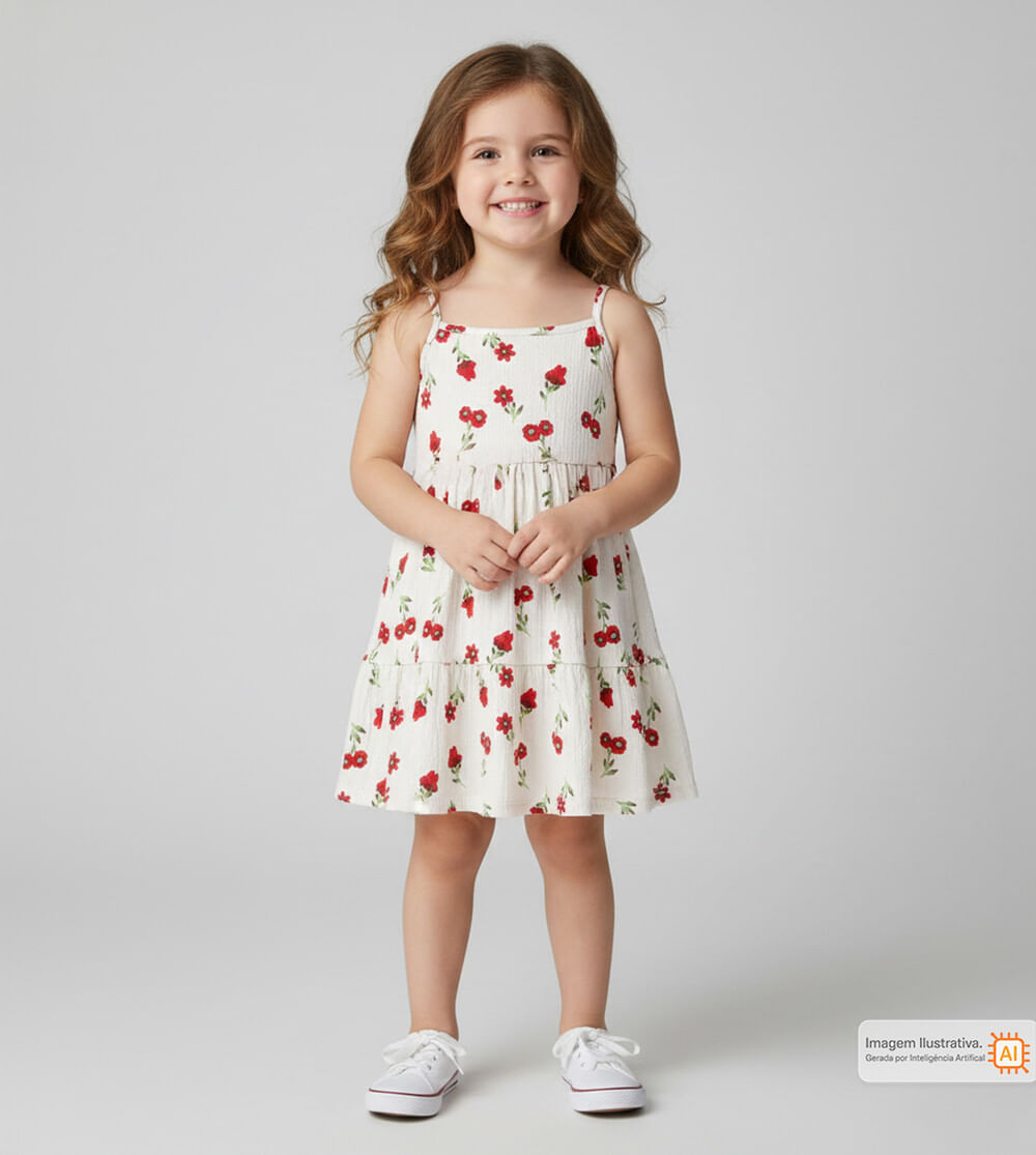 Vestido Flor Off White