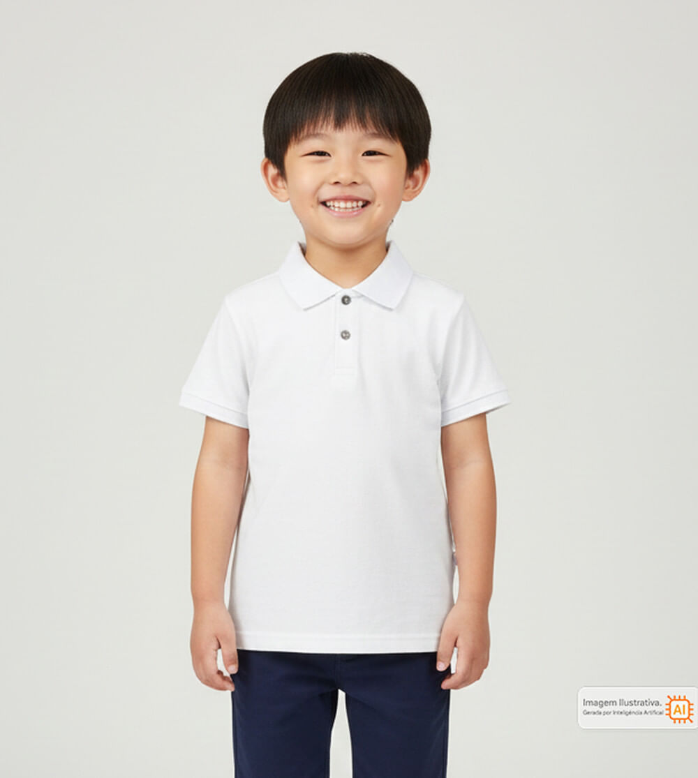 Camiseta Polo Básica Branca