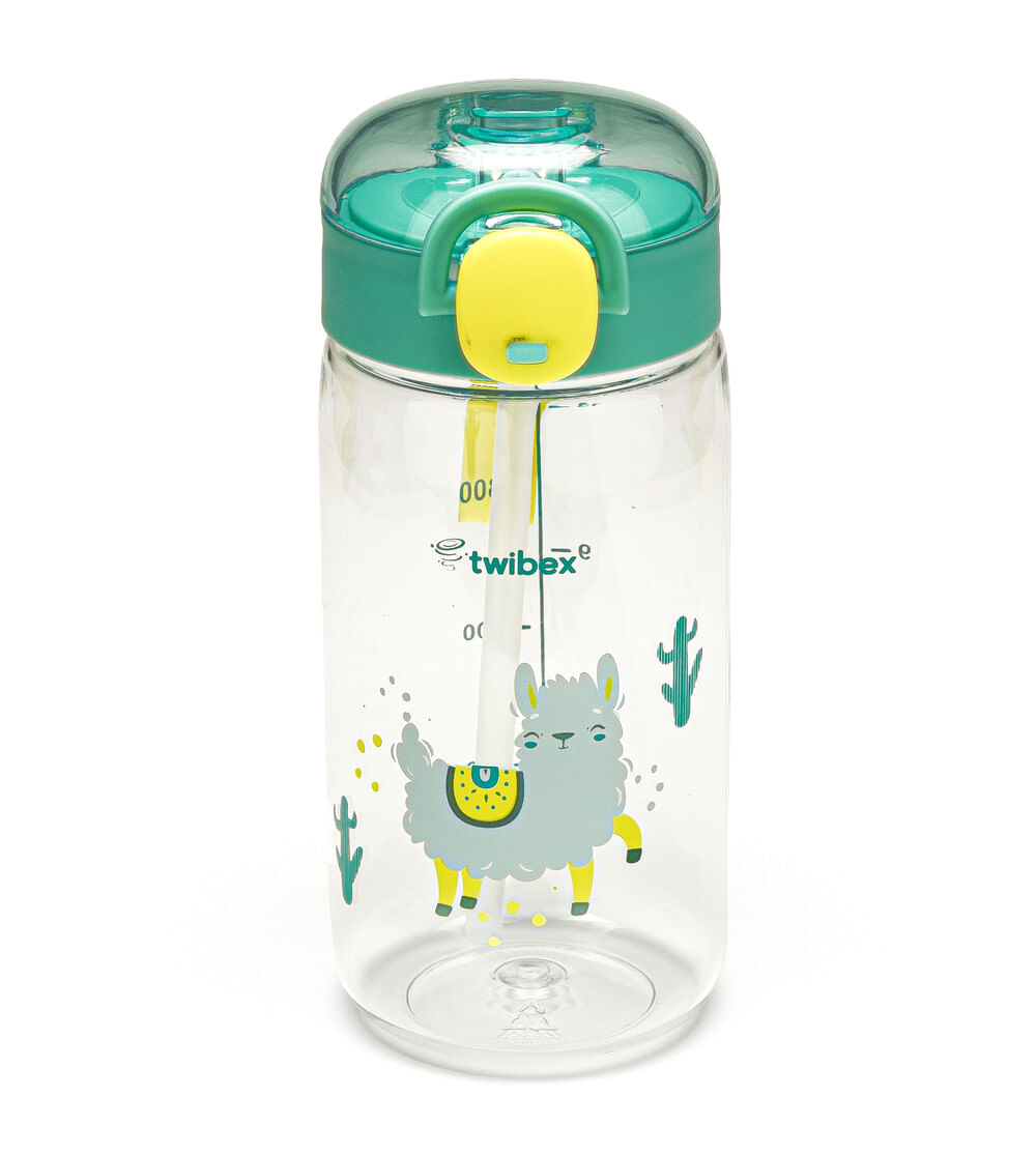 Garrafa Tritan com Canudo e Tampa 450ml Lhama da Twibex