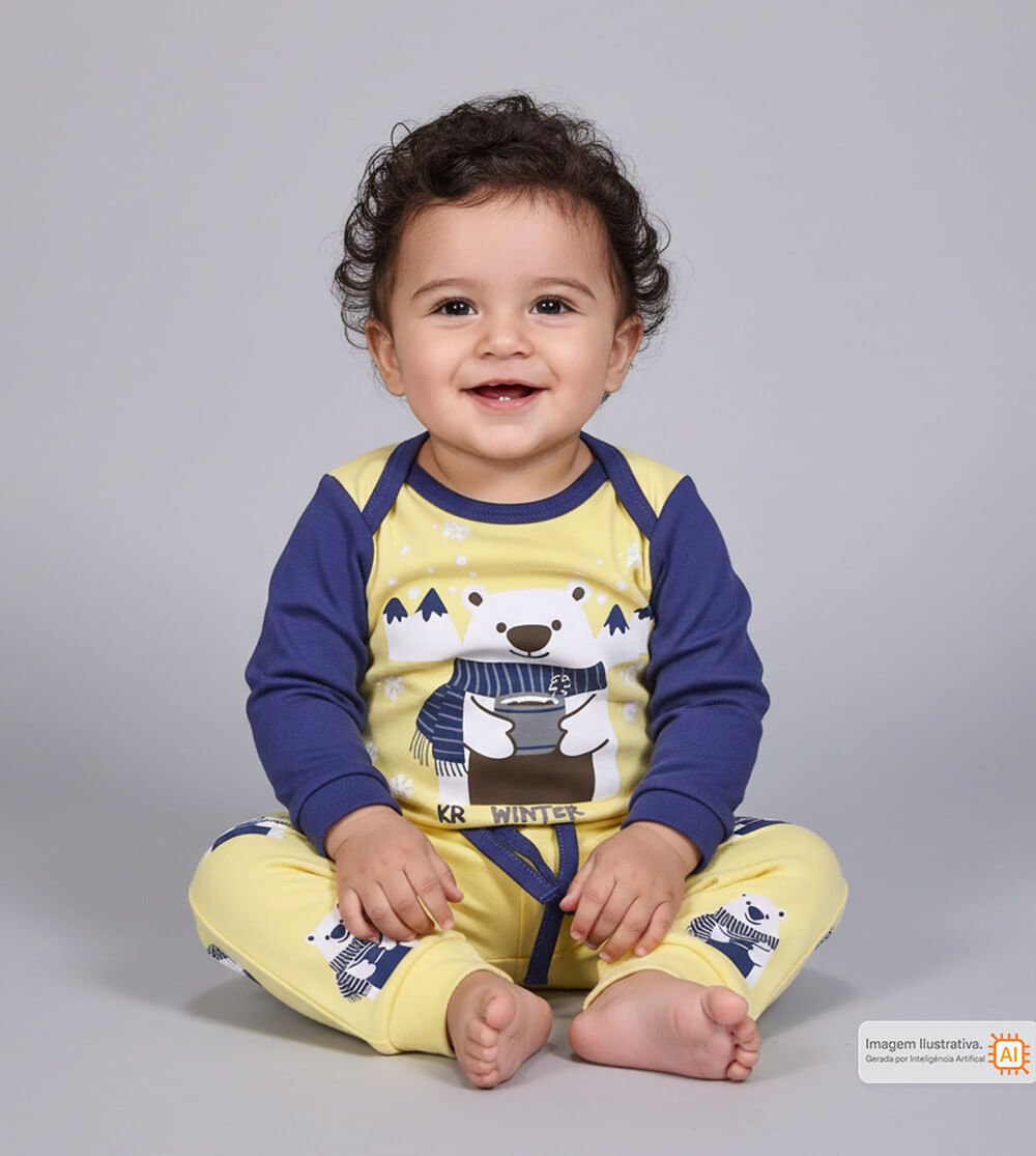 Conjunto Body Urso Polar