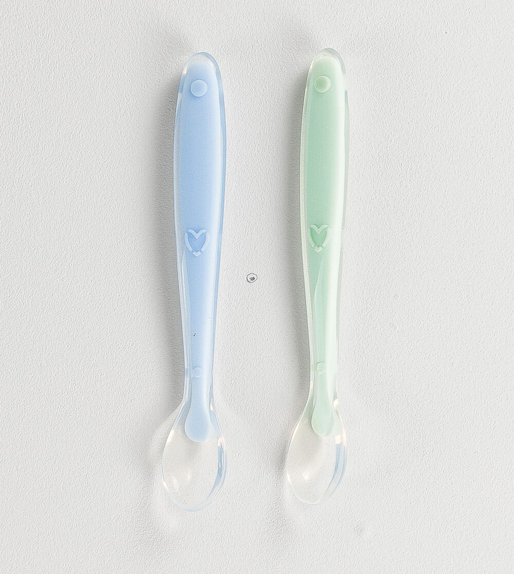 Kit Colheres de Silicone com 2 Unidades Azul/Verde Twibex