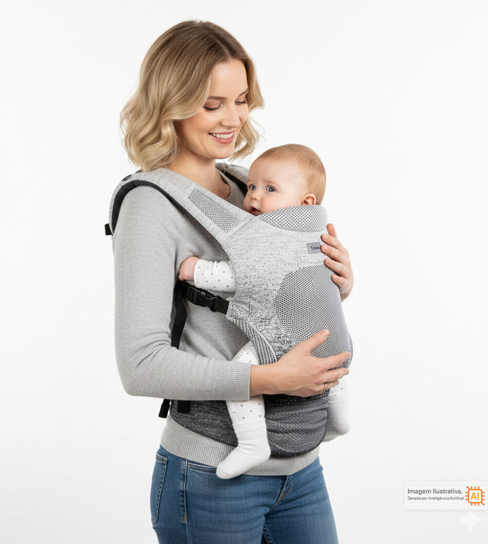 Canguru Air Mesh 3 em 1 Cinza Twibex Premium