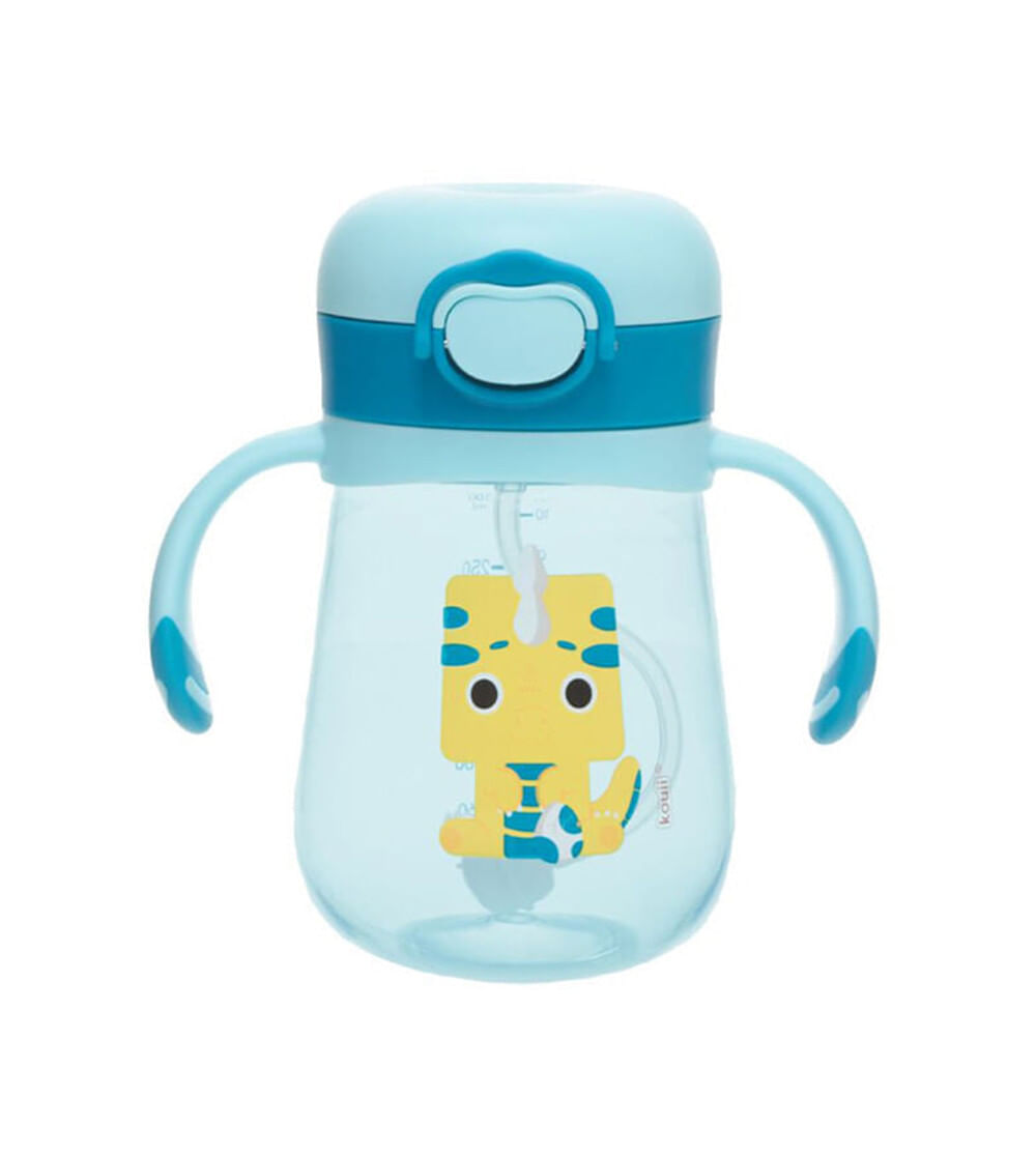 Copo com Alça e Canudo 300ml Dino Ino - Kouii