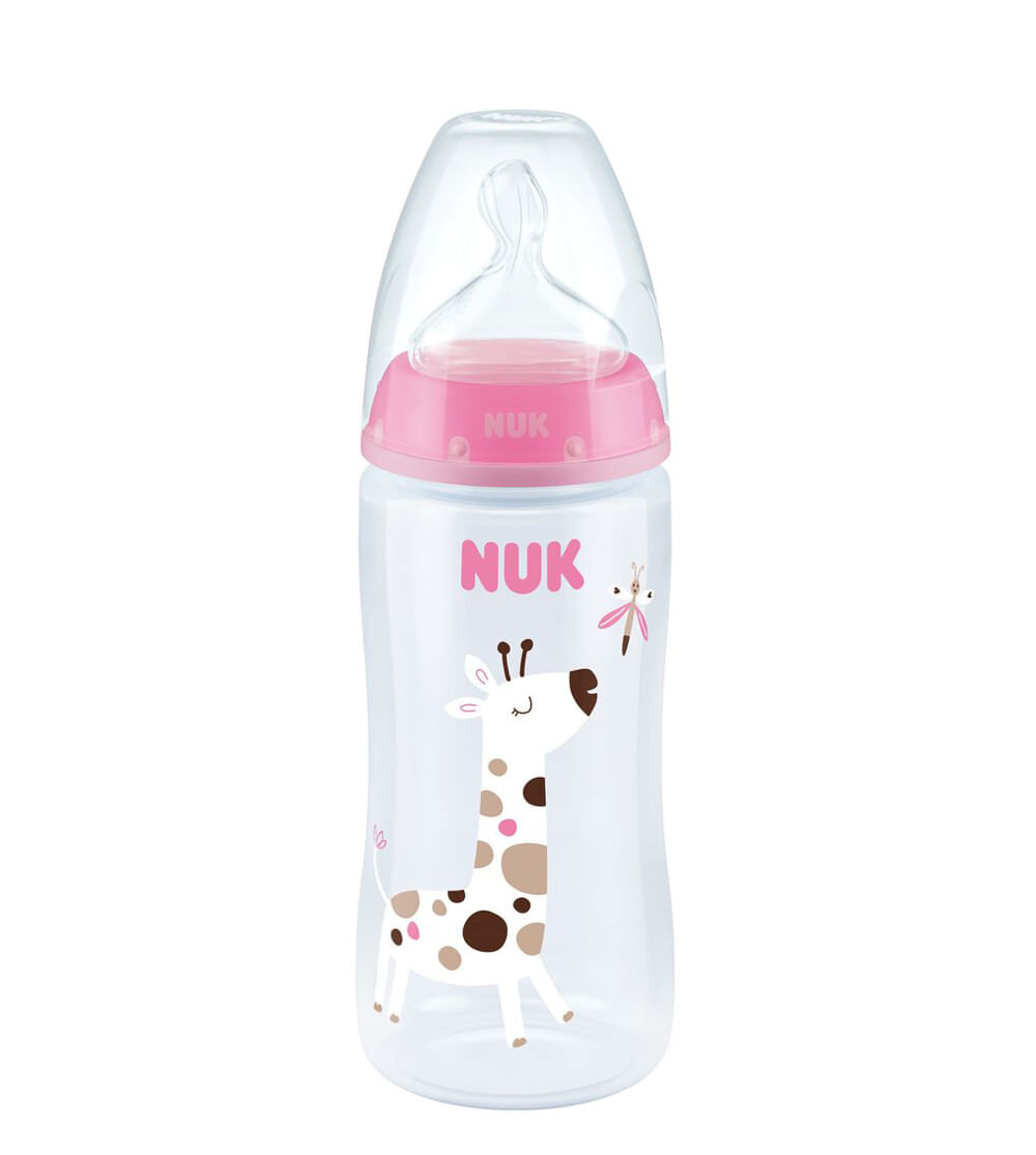 Mamadeira First Choice 300ml + 6 meses Nuk - Rosa