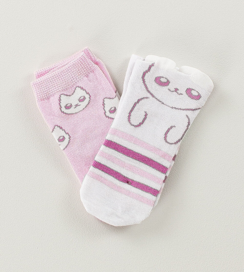 Kit Meia Baby Rosa com 2 unidades