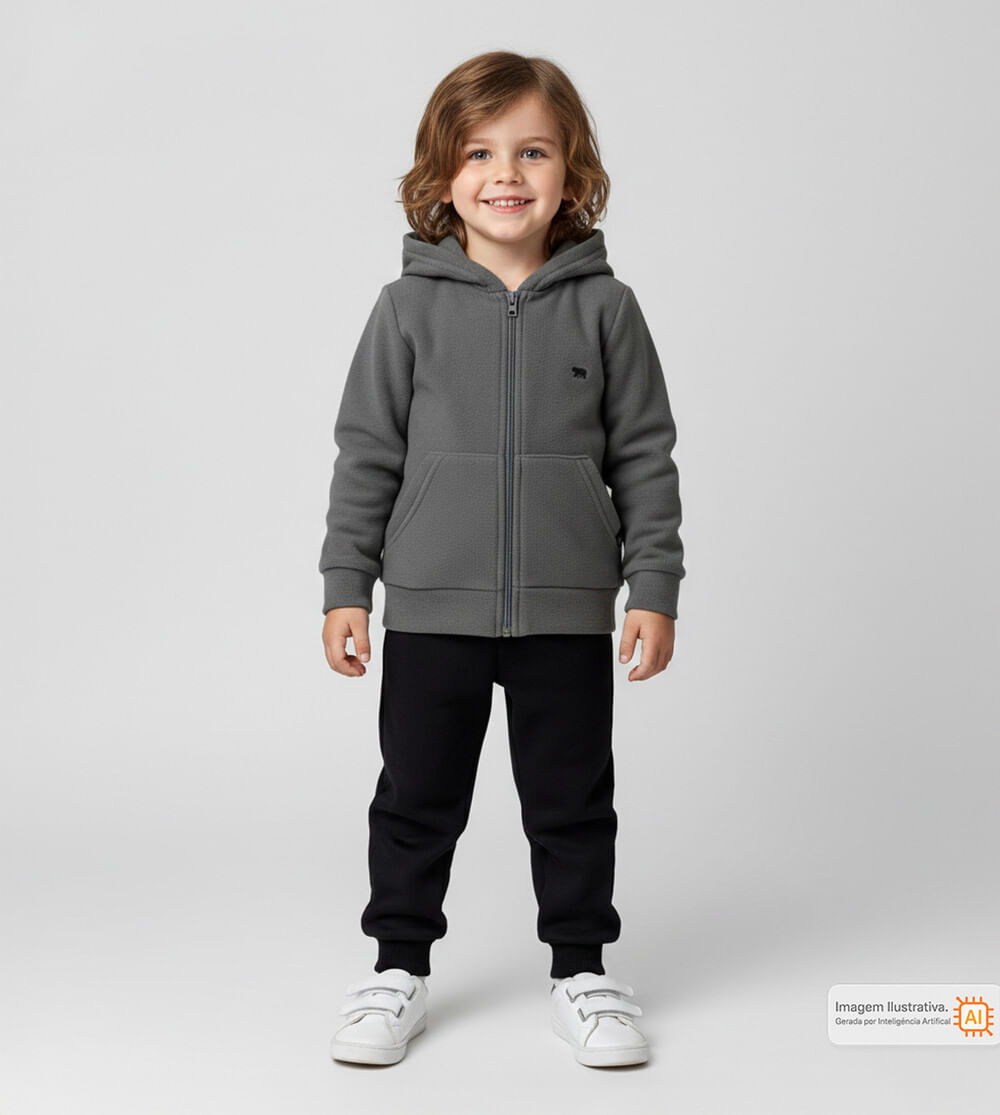 Conjunto Soft com Capuz Urso Polar