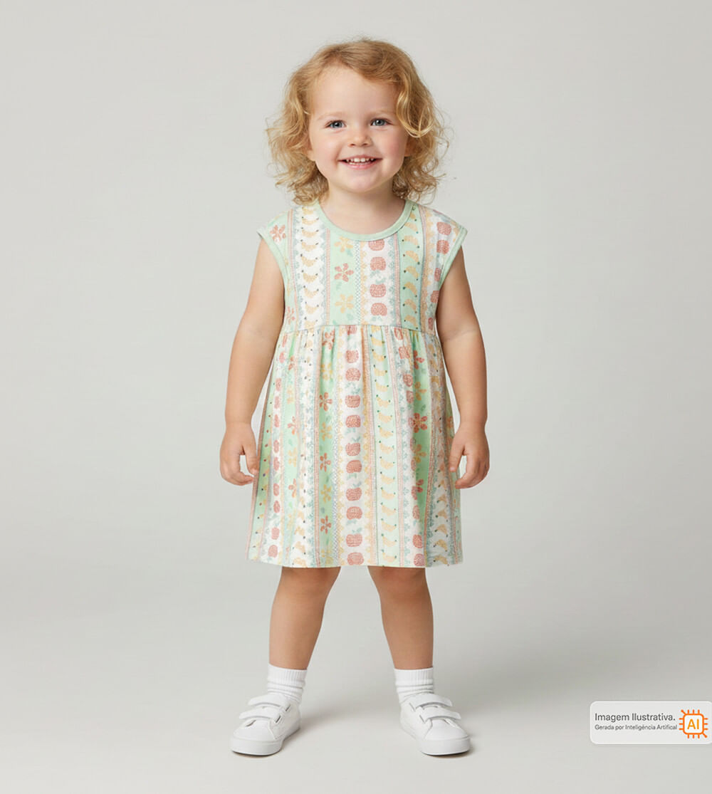 Vestido Frutinhas Verde