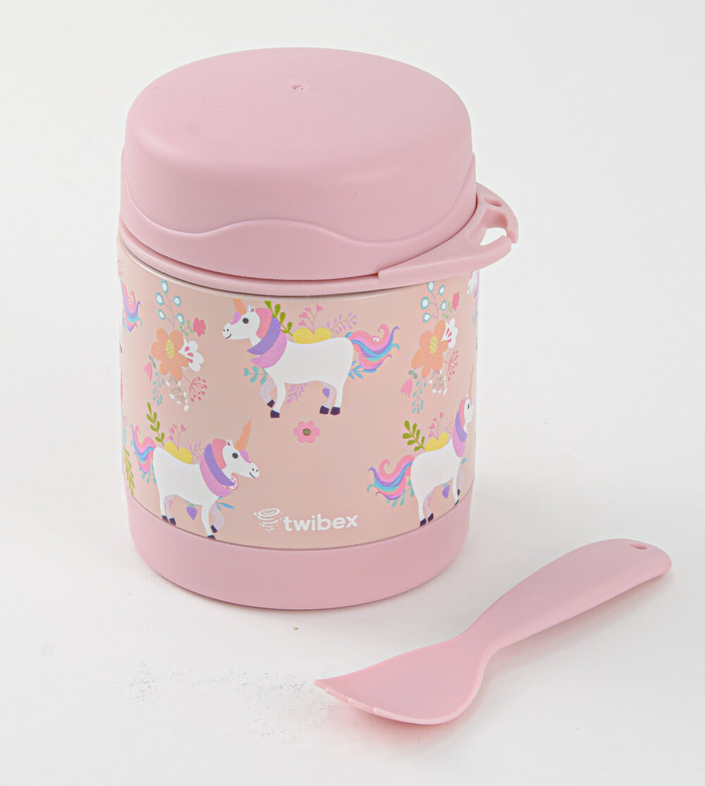 Pote Térmico Parede Dupla 3D com Talher Unicórnio 300ml