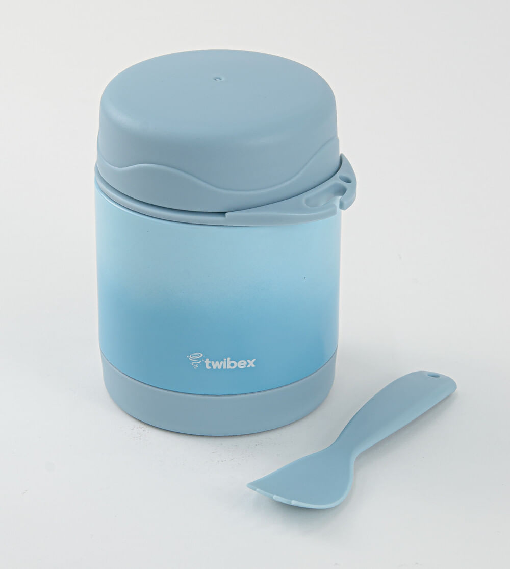 Pote Térmico Parede Dupla com Talher Azul 300ml Twibex