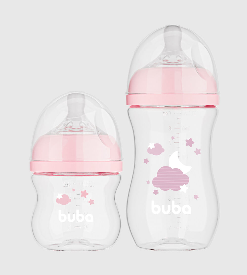 Mamadeira Easy Flow 120ml e 270ml Nuvem Rosa
