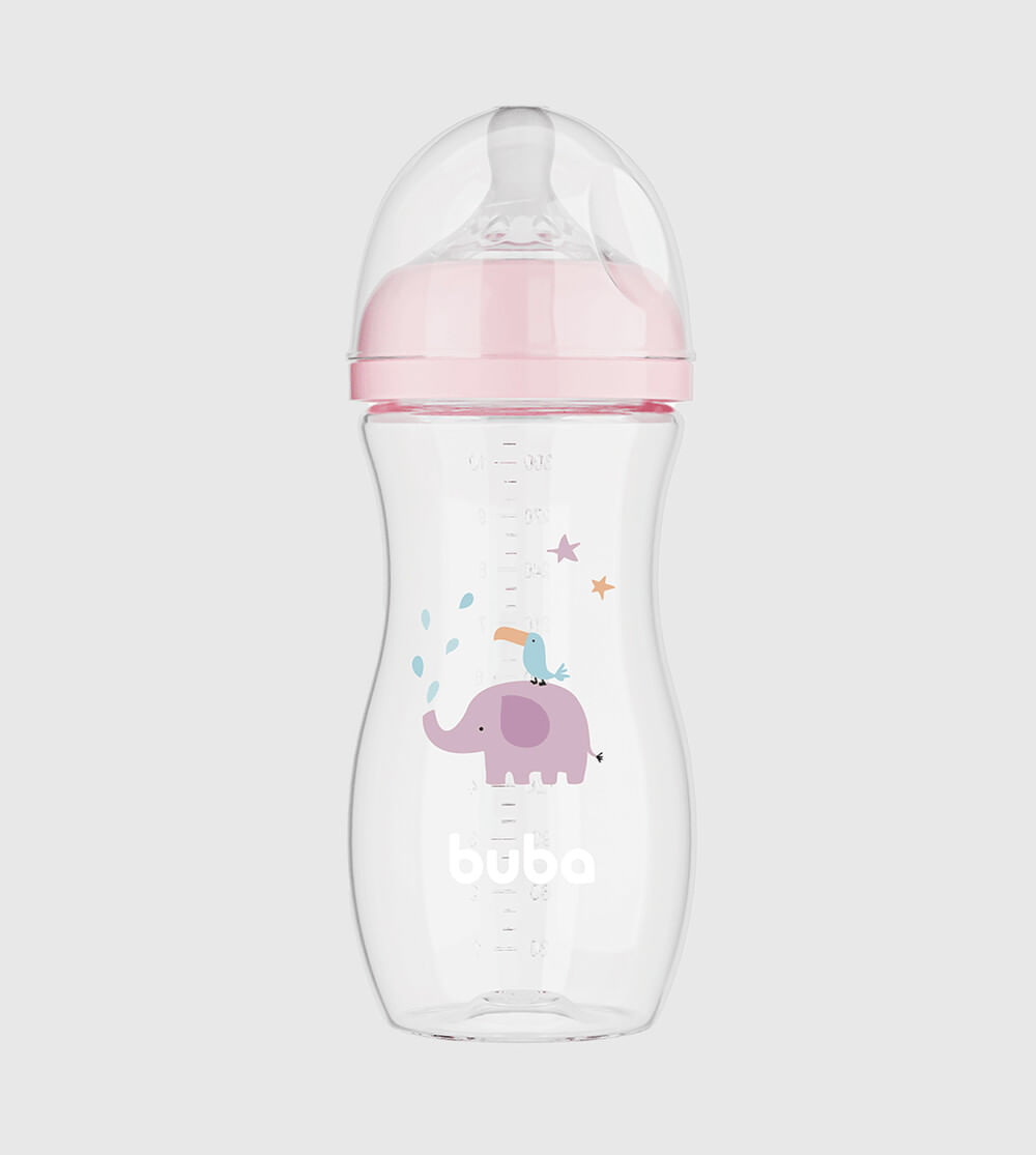 Mamadeira Easy Flow 330ml Elefante Rosa