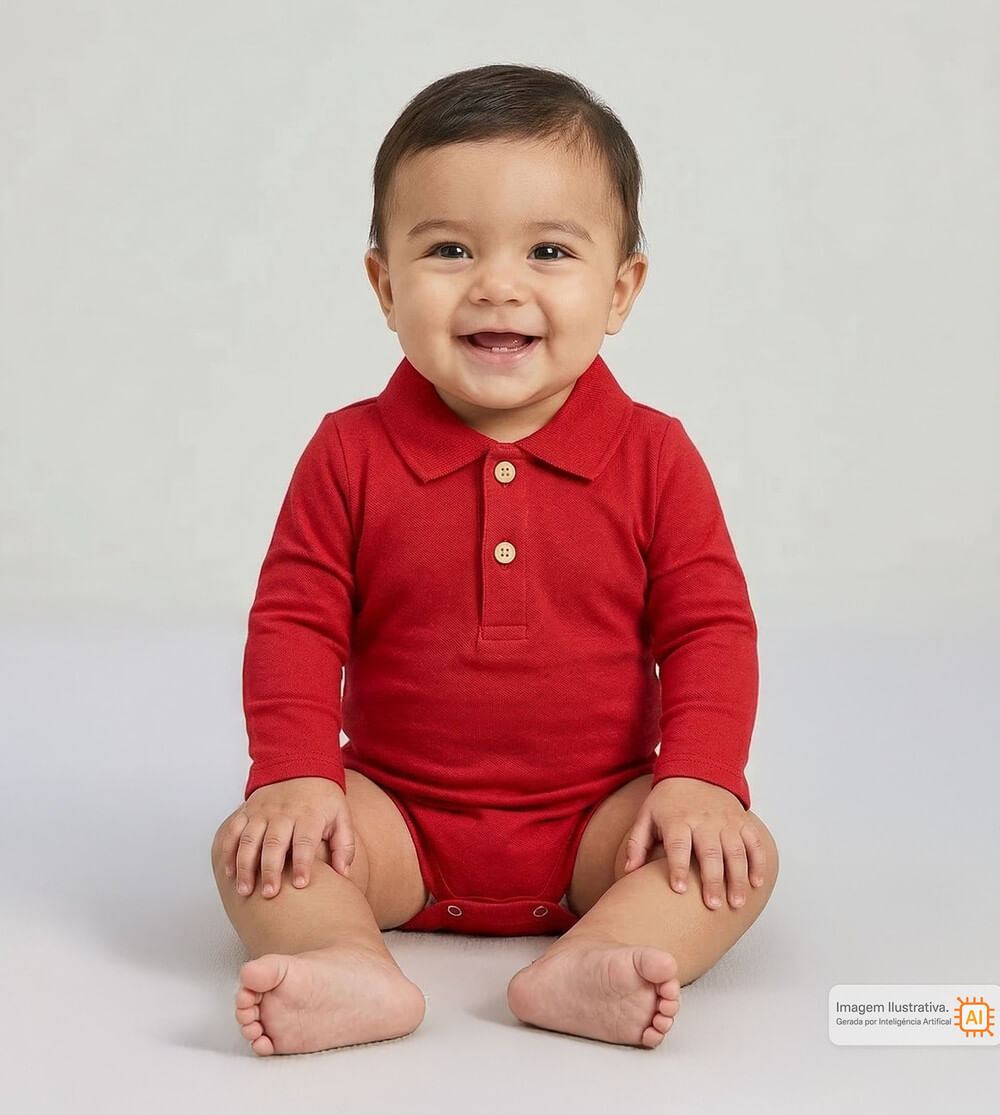 Body Polo Básico Vermelho