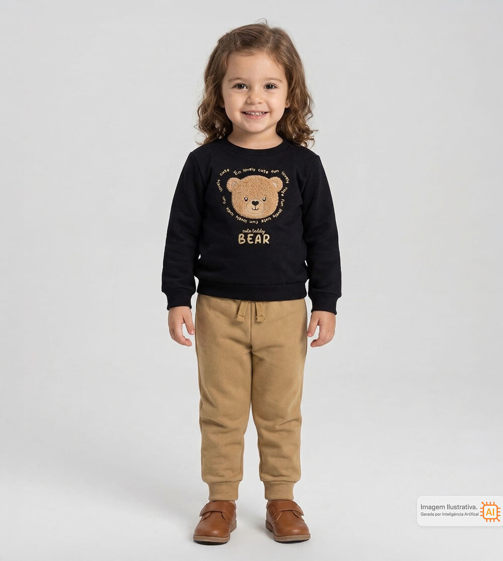 Conjunto Moletom Urso Fofo
