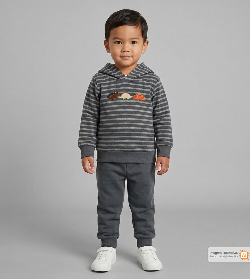 Conjunto Moletom com Capuz Dinos