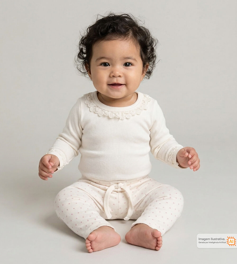 Conjunto Body Renda e Poá