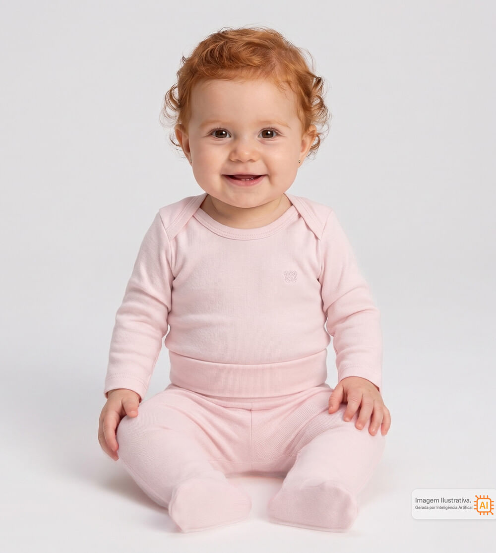 Conjunto Body Cós Confort Rosa