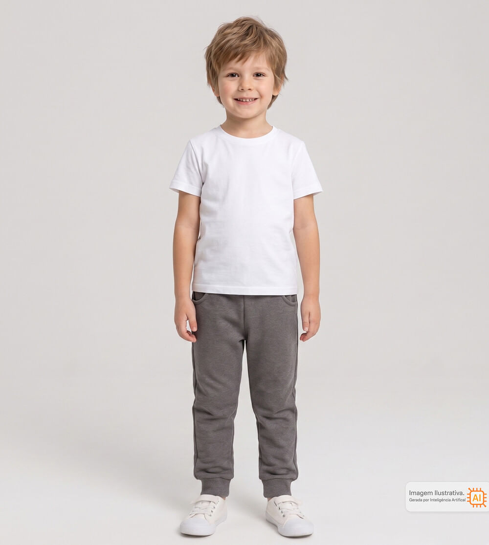 Calça Moletom Basic Cinza