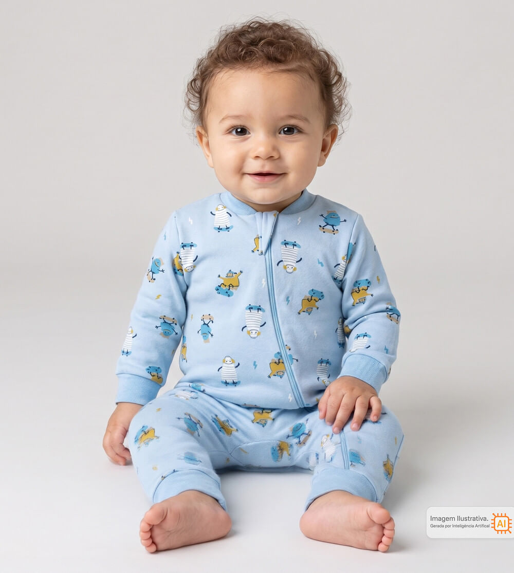 Pijamão Monstrinhos Azul