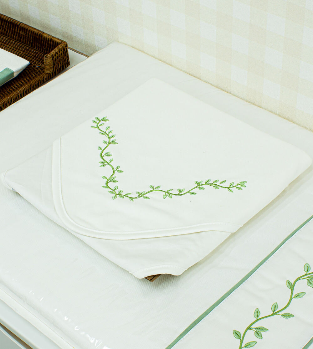 Manta Suedine Folhas 72 x 80cm