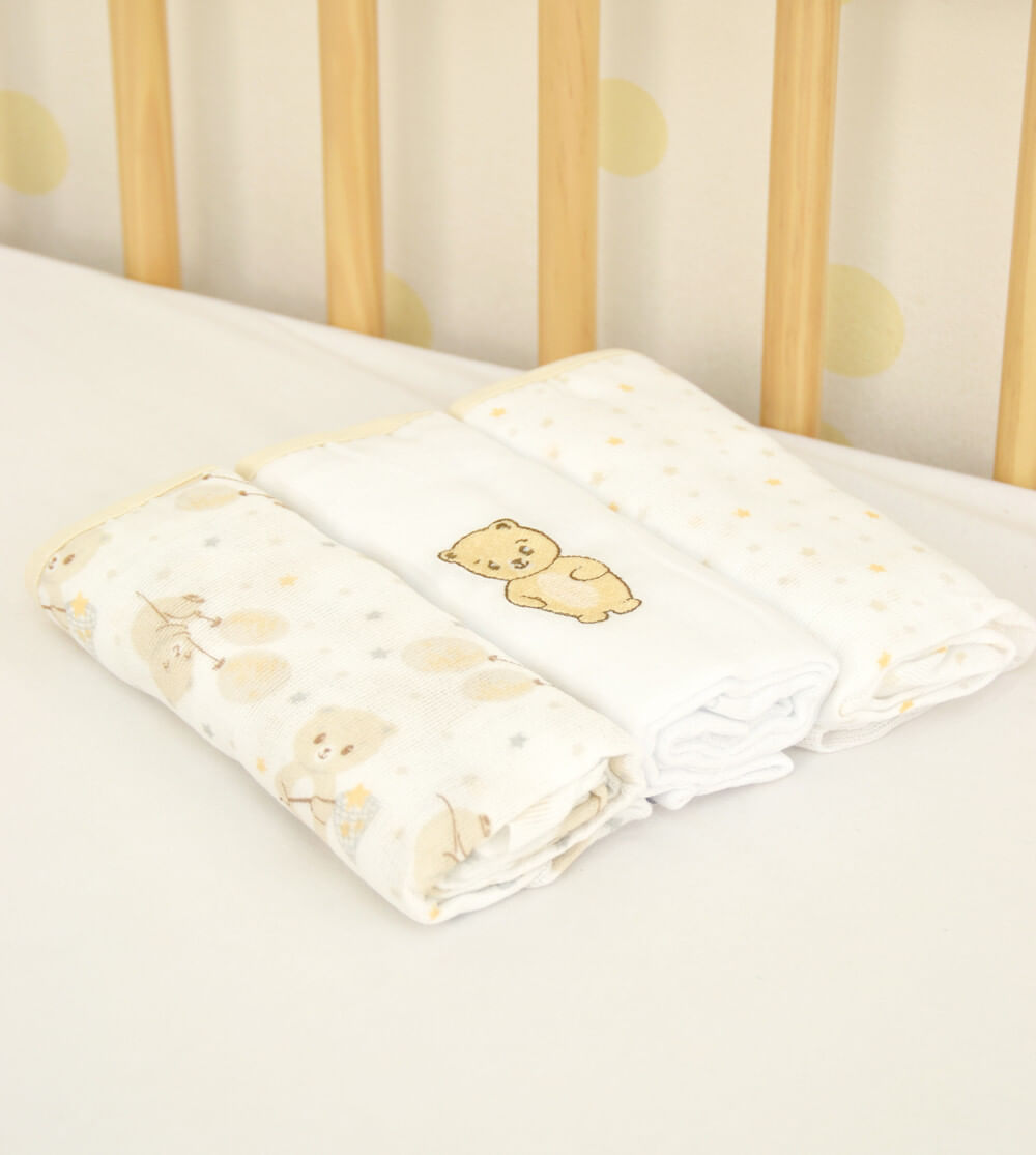 Kit Fralda 3 Unidades Com Bainha - 5405
