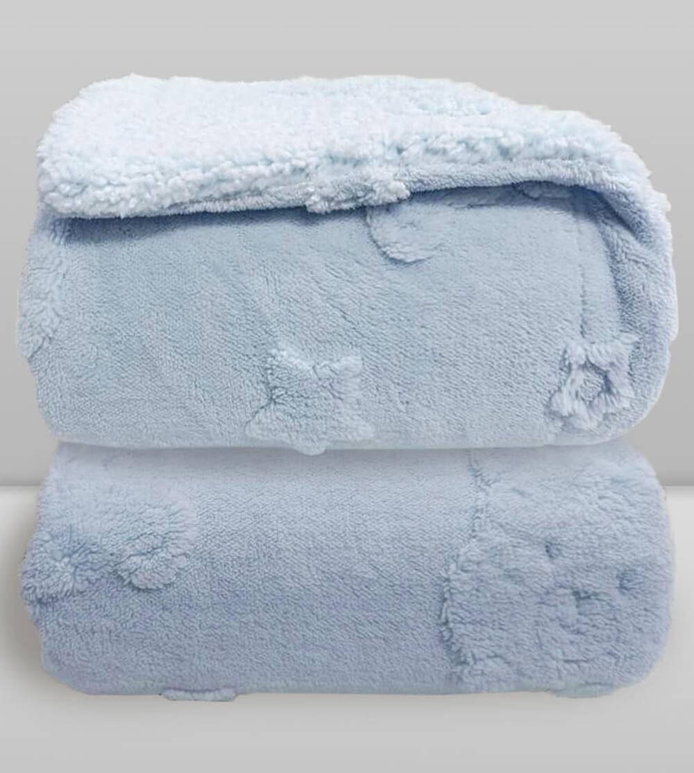 Cobertor Sherpa com Relevo Urso 90x110cm