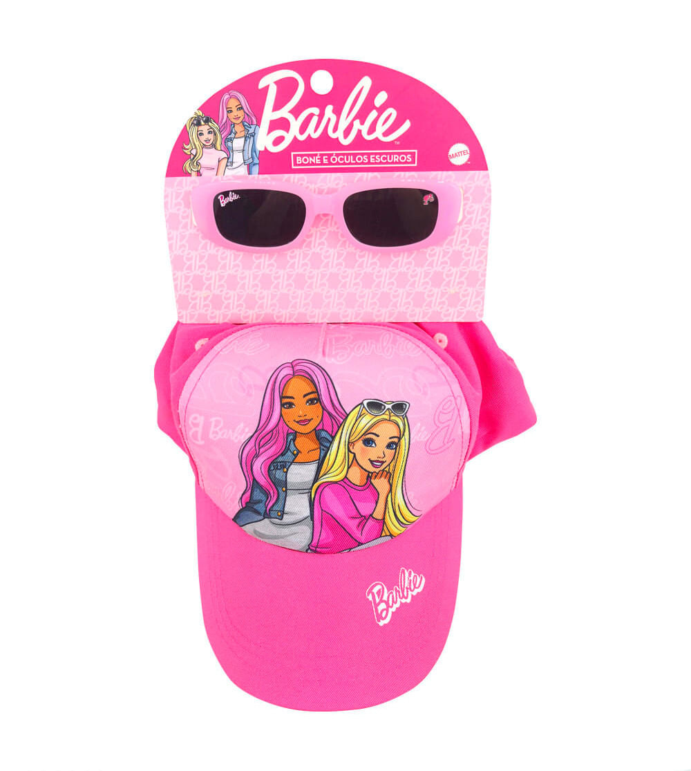 Boné Infantil e Óculos de Sol Barbie