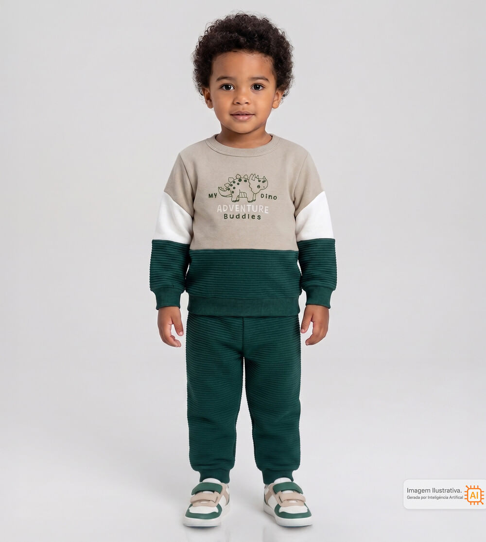 Conjunto Moletom Dino Aventura