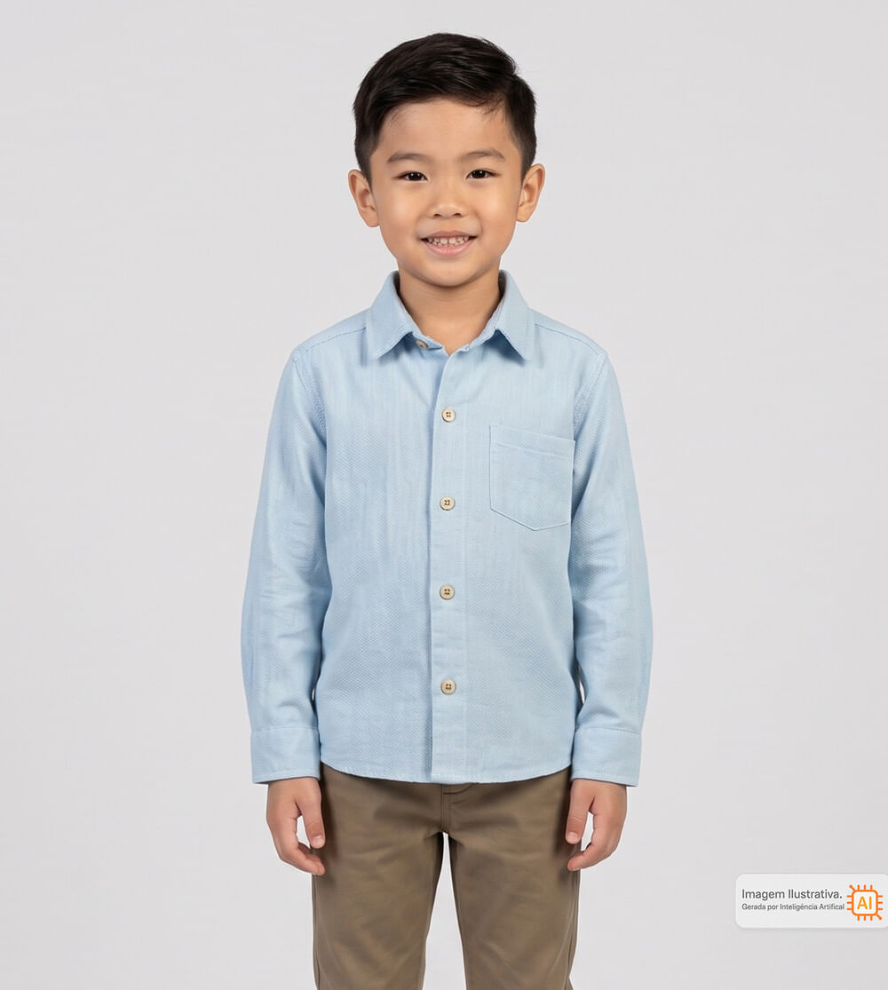Camisa Casual Azul
