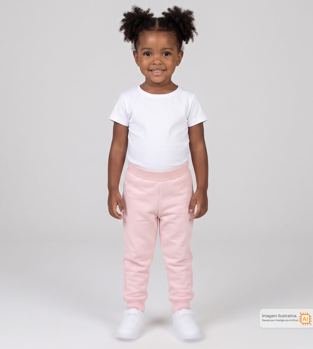 Calça Moletom Básica Rosa