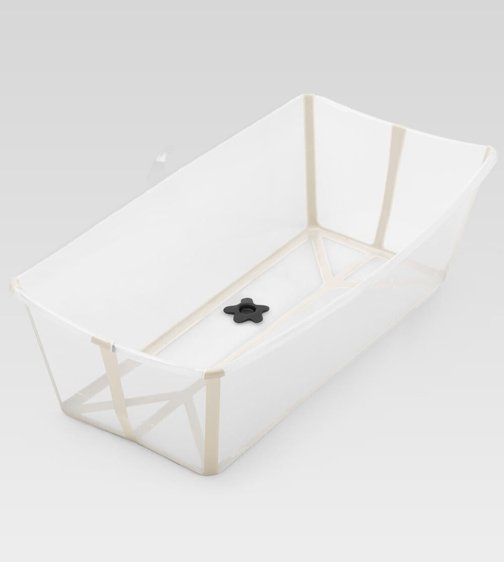 Banheira Flexível Transparente Areia Bege Plug Térmico Stokke