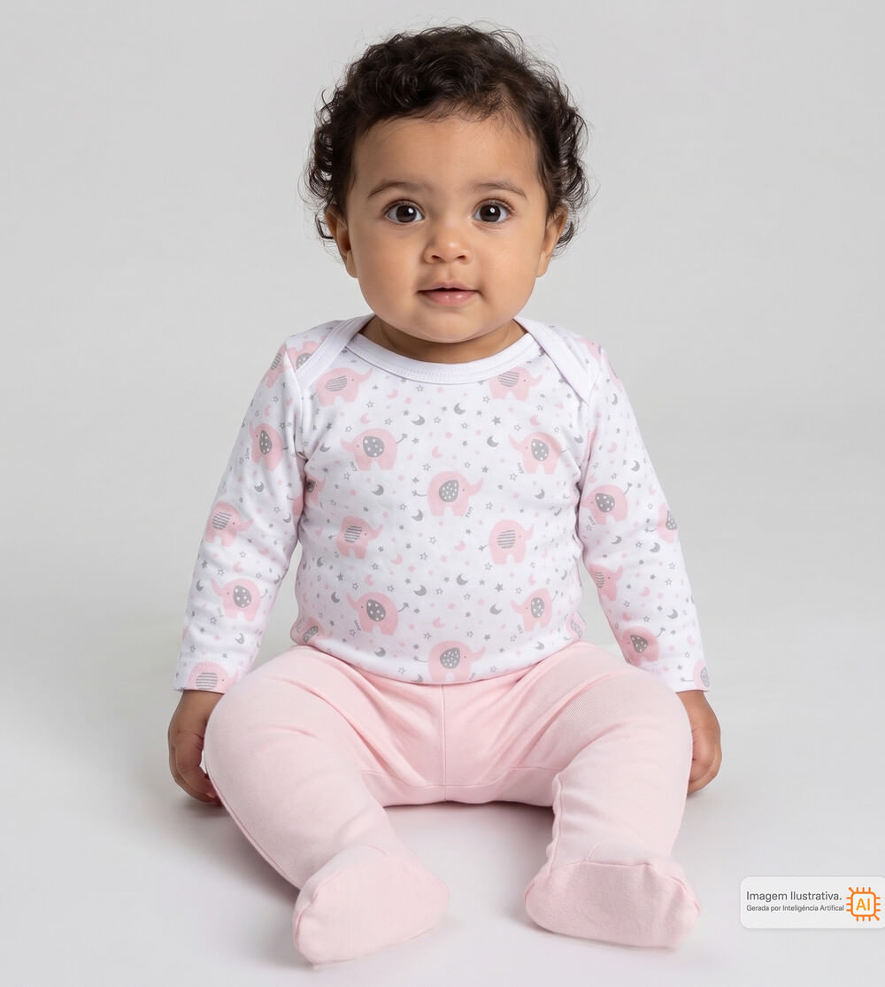 Conjunto Body Elefante Rosa